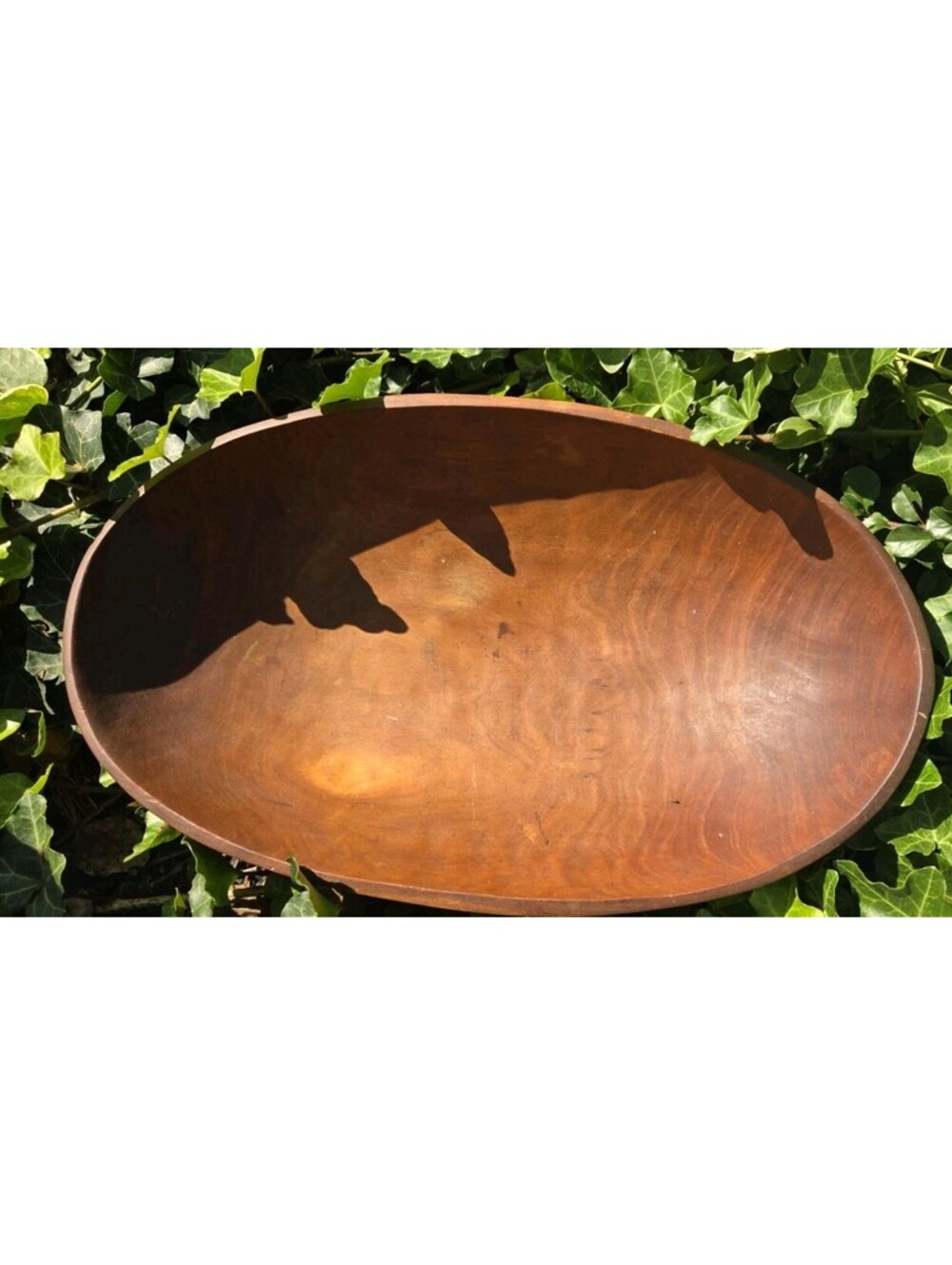 Mombasa Kenya Wood Oblong African Bowl. Beautiful Rich Grain. 13X8.5X3.25"